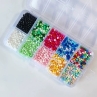 10-сетечная наборная коробка, домашние супер-качественные рисовые бусины, сплошной краски 3 мм, JC на сетку, 10 грамм, около 2200 кусочков, 1 набор/упаковка