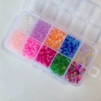 10-сетечная наборная коробка Домашняя супер высококачественная прозрачная мотоцированная рисовая бусина 3 мм Jc на сетку 10 г Около 2200 кусочков 1 набор/упаковка