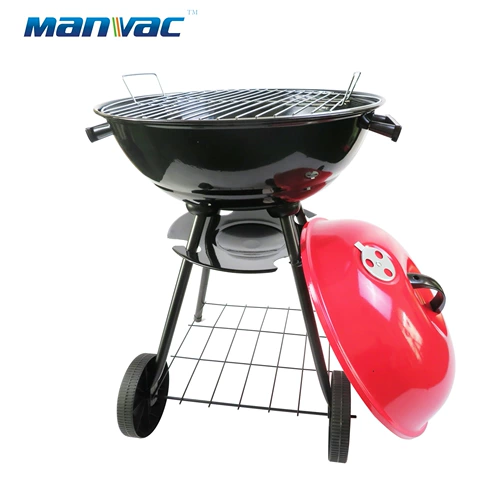 17-дюймовый круглый яблочный барбекю Гриль Американский стиль с грилем с крышкой с колесами на открытом воздухе барбекю барбекю