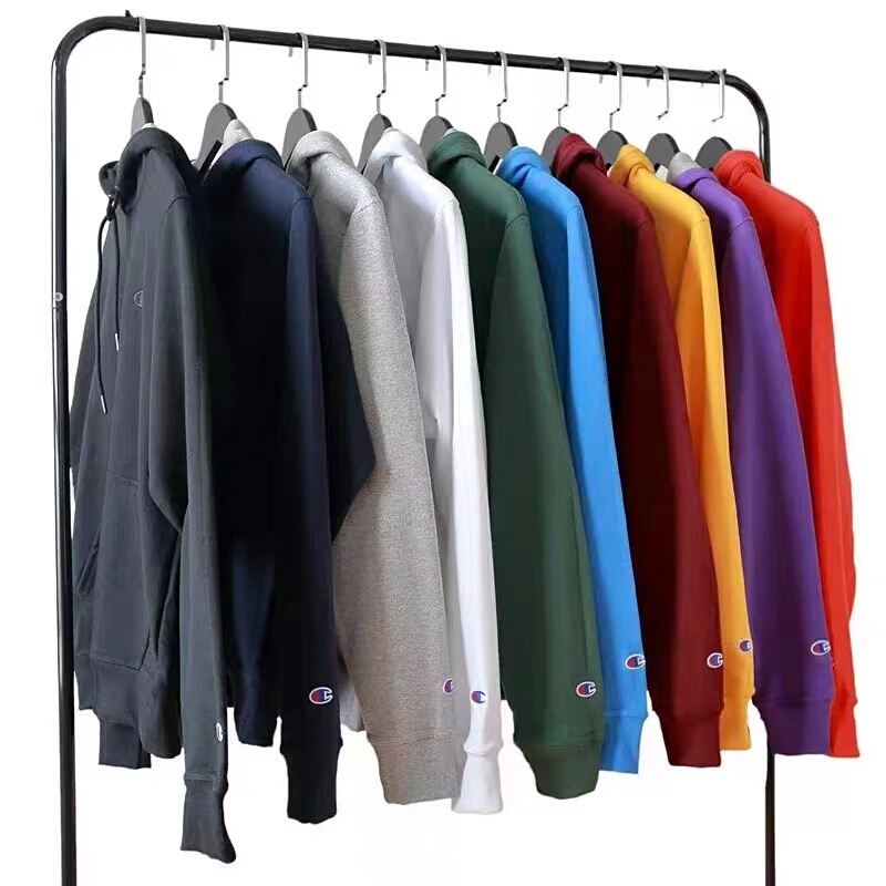 American Version of Champion Sweatshirt with Drawstring Hood, Loose-Fitting American Style Unisex Couple's Casual Fleece Hoodie Jacket