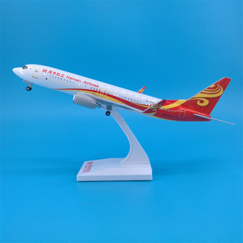 30cm Hainan Airlines Boeing B737 with Lights and Wheels Artificial Aircraft Model Ornaments Assembled Landing Gear Removable
