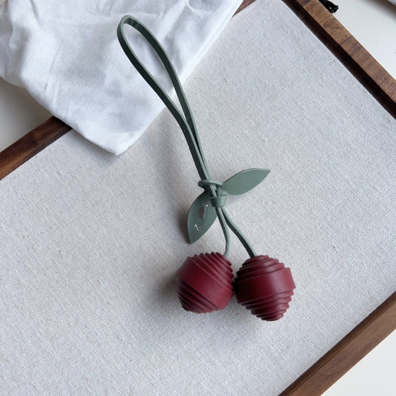 Original 26Th Spring New Summer Fruit and Vegetable Series Cherry Leather Exquisite Cute Bag Pendant Accessory