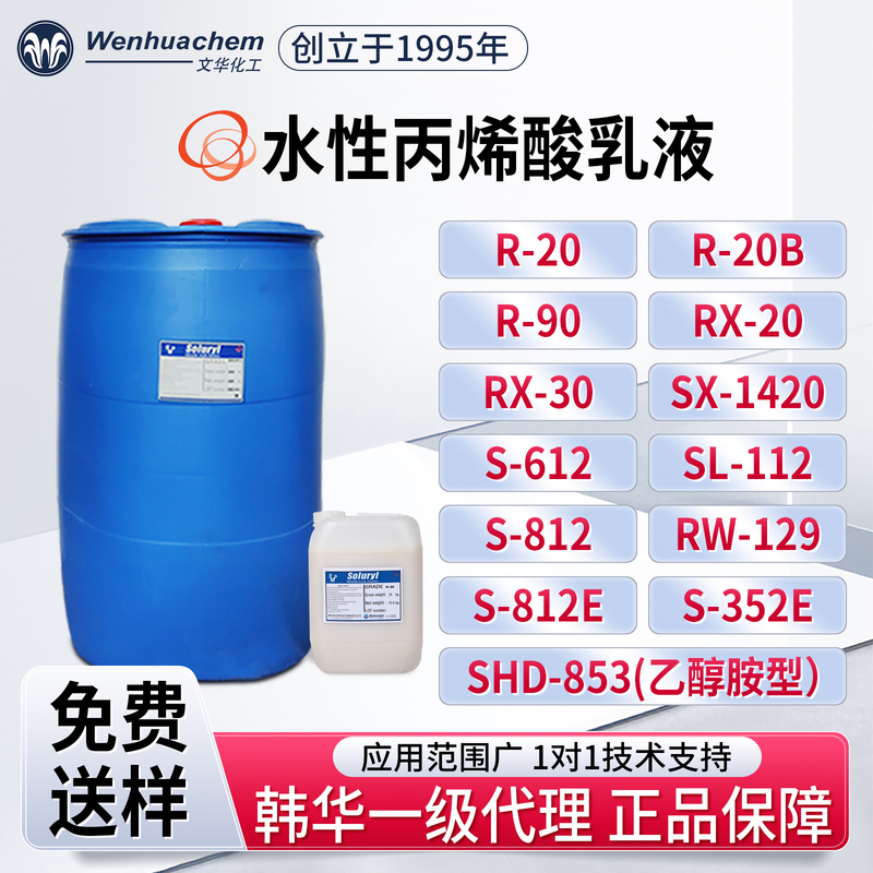 Special Offer: Hanwha Liquid Water-Based Acrylic Emulsion Resin with Good Adhesion, Waterproof, Wear-Resistant, Self-Crosslinking, and Good Film-Forming Properties