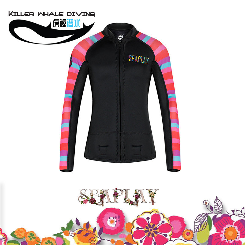 SEAPLAY Wet Two-Piece 3_2MM Wetsuit Rainbow Wetsuit Two-Piece Women's Spot - ChinaglobalMall