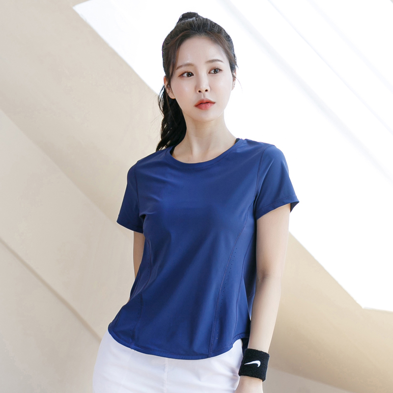 Spring and Summer Quick-Drying Sports Tops for Women, Fitness Wear, Short-Sleeved Yoga Training, Outdoor Running T-Shirts, Loose Breathable Cover-Ups