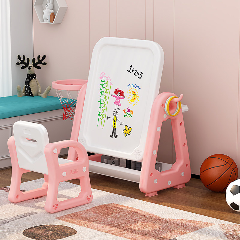 Baby baby dust-free drawing board double-sided magnetic graffiti writing small blackboard girl bracket type household toy