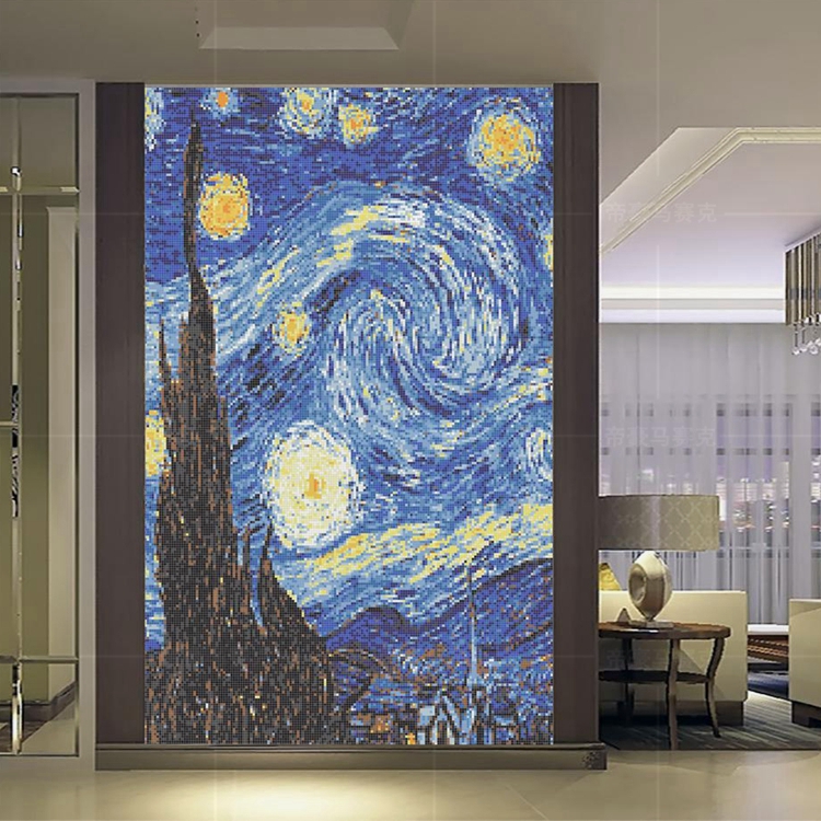 (Imperii) Custom Mosaic Mosaic Puzzle Parquet of the Genguan Living Room Hotel KTV Background wall Van Gogh Star empties