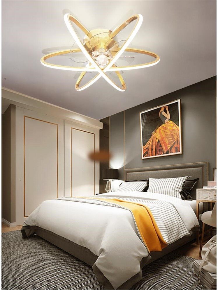 吸顶电风扇灯卧室餐厅隐形吊扇奢华大概现代北欧儿童房家用一体吊灯