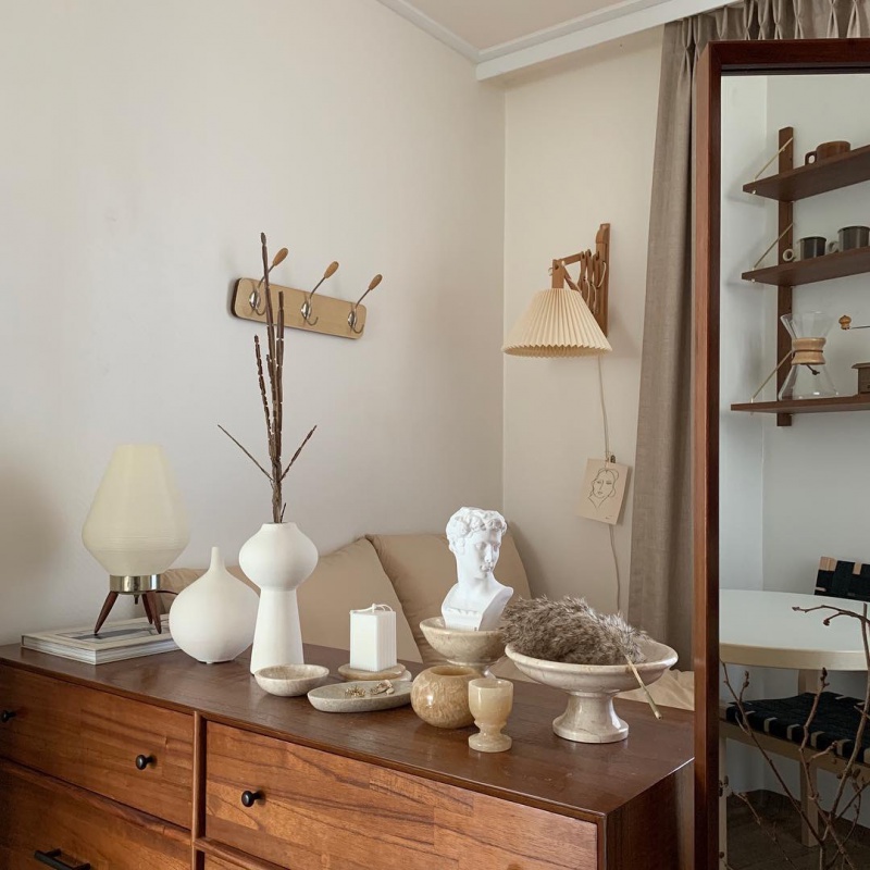 ins style white wire drawing ceramic vase North minimalist atmosphere approl. living room drying flower flower arrangement floral home decoration