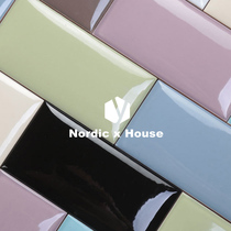 Nordic Ikea white bread brick colorful fat brick bathroom kitchen balcony wall tile glazed tiles 75*150