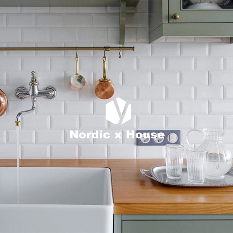 Nordic Kitchen Guard Black & White Subway Brick Sub Light White Brick Bread Brick Kitchen Wall Brick Toilet Makeup Room Tile