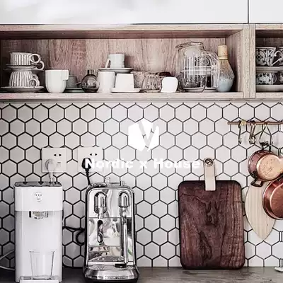 One brick one world Nordic mosaic hexagonal brick kitchen powder room wall tile background dining room floor tiles ins tile