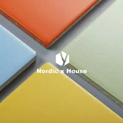 Nordic industrial solid color black and white gray color 200 tile kitchen matte non-slip small floor tiles background wall tiles