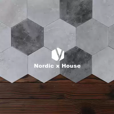New cement color hexagonal brick cafe chain store dedicated hexagonal floor tiles kitchen dining room wall tiles floor tiles