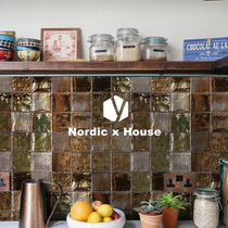 Nordic Net red retro handmade metal glazed floor tiles bathroom kitchen background wall tiles bar bathroom tiles