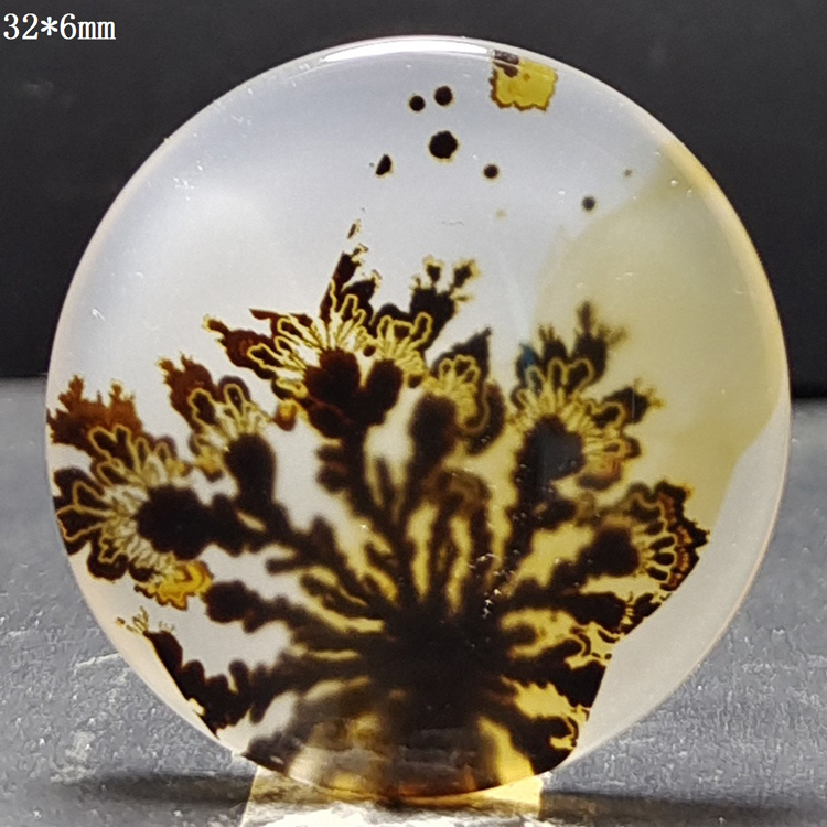 Madagascar Ocean Chalcedony Pendant Agate Aquatic Plant Flower Ornament Square Pendant U07