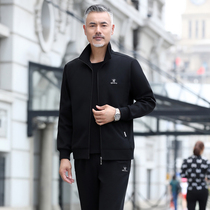 Dad autumn suit middle-aged sportswear spring and autumn three-piece mens casual suit 2019 New Tide mens