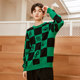 Clearance gxgjeans ຜູ້ຊາຍດູໃບໄມ້ລົ່ນຄູ່ sweater ຜູ້ຊາຍຄົນອັບເດດ: ໄວຫນຸ່ມ checkerboard sweater ຄໍຮອບ