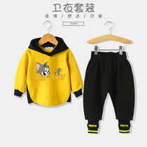 Spring and Autumn Boys Children Baby Sweats Childrens Hooded Long Sleeve Cotton