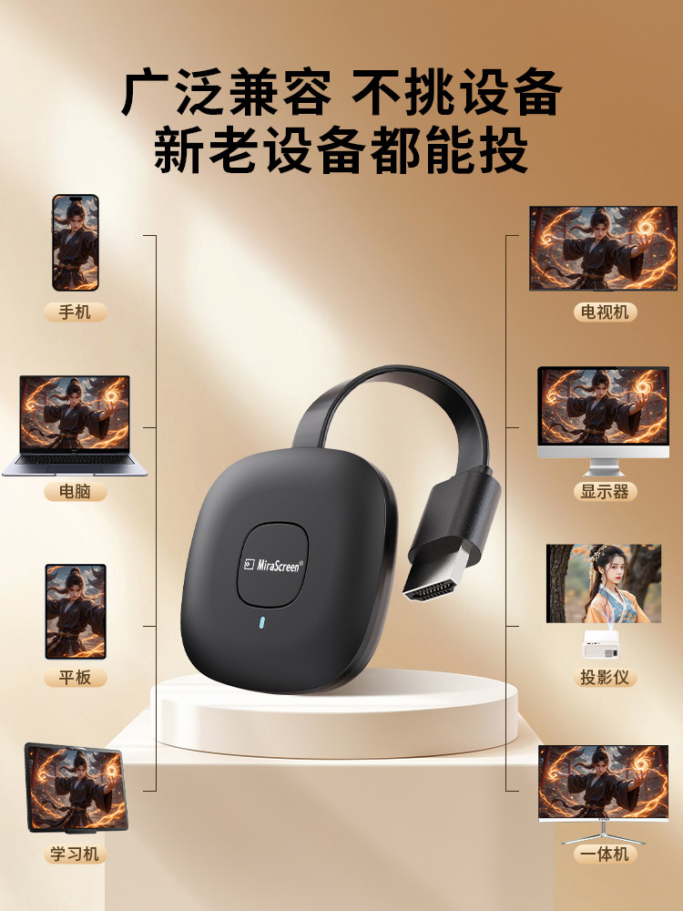 Wireless Screen Projector 2025 New Model Mobile Phone Connection to Tv Monitor Computer HDMI Same-Screen Projector Converter