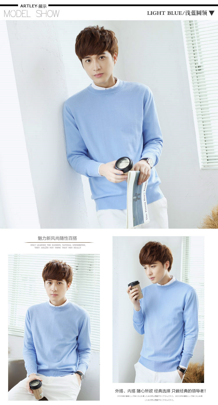 Mùa thu và mùa đông nam mới áo len cashmere cổ chữ V áo len màu rắn áo len dệt kim dày áo quần áo nam