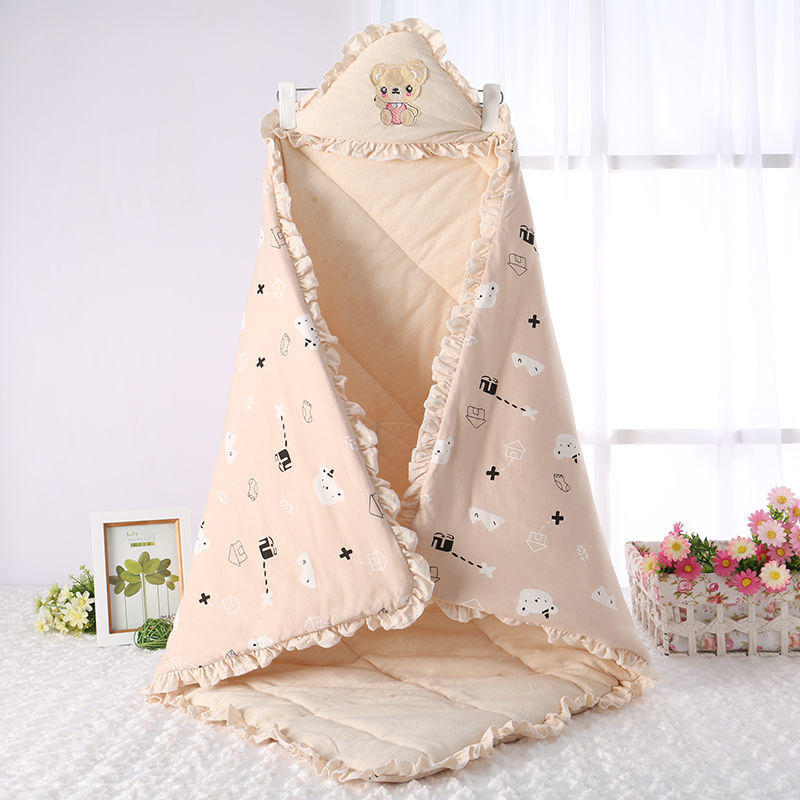 Baby cuddle quilt newborn supplies baby swaddle spring and autumn medium-thick pure cotton silk cotton newborn blanket delivery room quilt