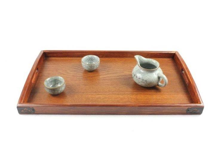 Bộ đồ ăn bằng gỗ, khay gỗ, khay, trà, khay trà, nhà hàng, khay nhà hàng, 50 * 30 * 4.5cm - Tấm khay đựng ấm chén bằng gỗ đẹp