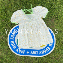 Small and medium girls clothes Summer short sleeves Dress Pure Cotton Crummy Flowers Foreign Air Casual Han Edition Cute Baby 2022 New