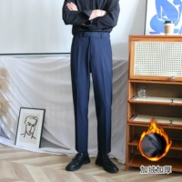 Темно -синий плюс бархатные брюки