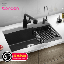Italian quartz stone sink washing basin single tank kitchen sink sink set granite