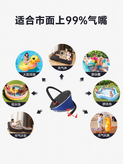 INTEX aufblasbare Fußpumpe, fußbetriebene Luftpumpe, Schwimmring, schnell aufblasender Eimer, Matratze, Gummiboot-Luftpumpe