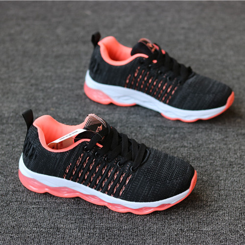 Lightweight flying woven jelly sole women's lace-up sports and leisure shoes outdoor running shoes jogging shoes fitness travel women's shoes