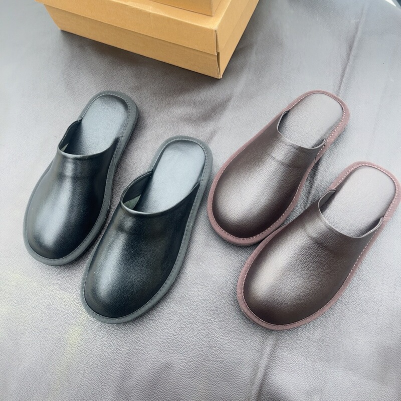High-End Full Cowhide Slippers for Men, Spring and Autumn, Premium Japanese Imported Genuine Leather, Lightweight and Durable for Home Use, 2026 New Model