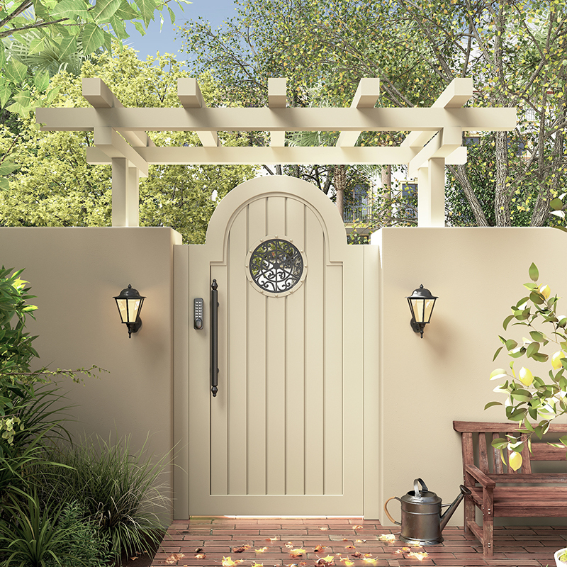 Aluminum Alloy Courtyard Gate, Wrought Iron Villa Gate, B&B Door, Rural Self-Built House Yard Door, Garden Pastoral Style Door