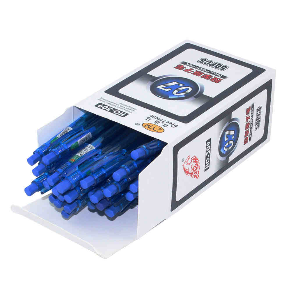 Free horse press ballpoint pen 309 office ballpoint pen 0 7mm bullet press standard oil pen red blue black