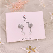 Butterfly earrings 2021 New Tide Korean temperament earrings summer flower earrings senior sense sterling silver earrings female