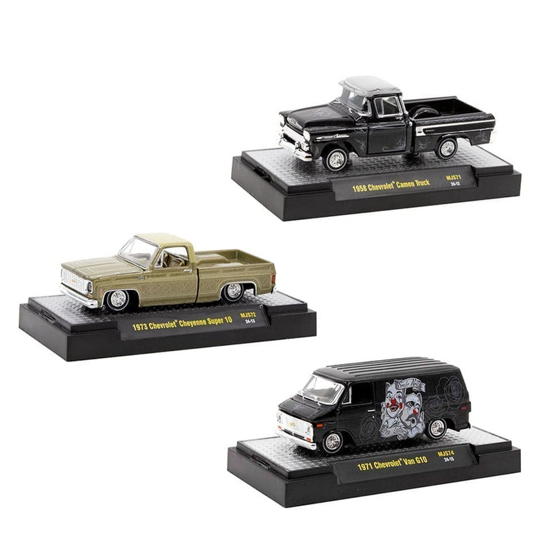 M2 1/64 Chevrolet Pickup Classic Car Van Lowriders Alloy Car Model Ornament Collection Toy