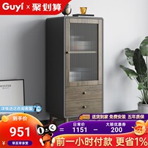 Solid Wood leg side cabinet household tea cabinet against the wall small cabinet modern simple restaurant storage storage cabinet