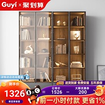 Free combination bookcase Nordic small house glass door unique study bookcase storage simple modern cabinet bookshelf cabinet