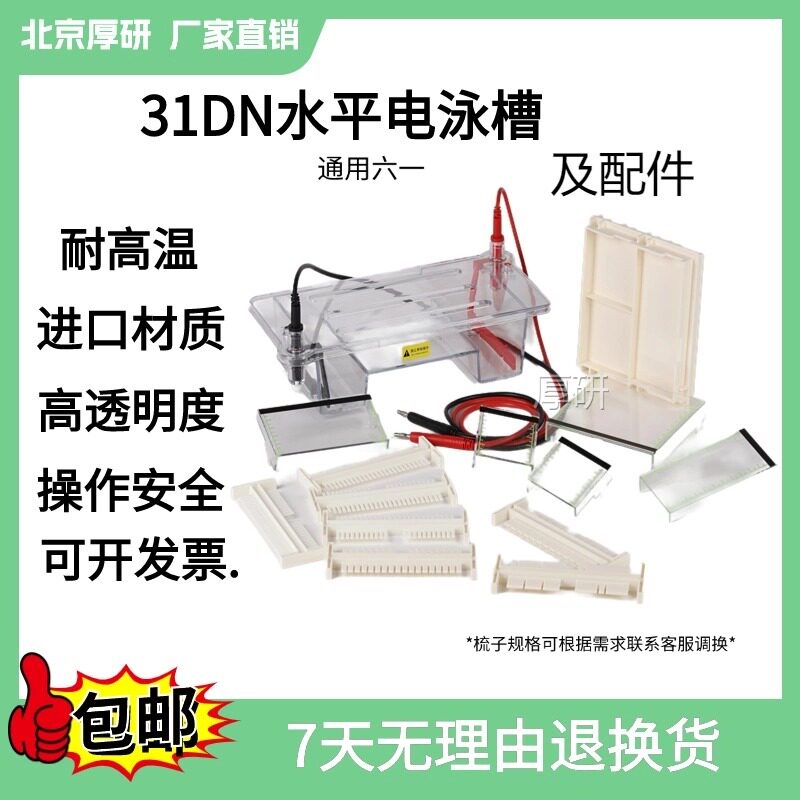 琼脂糖水平电泳槽DYCP-31DN电泳仪凝胶托盘梳子制胶盒电泳配件DNA