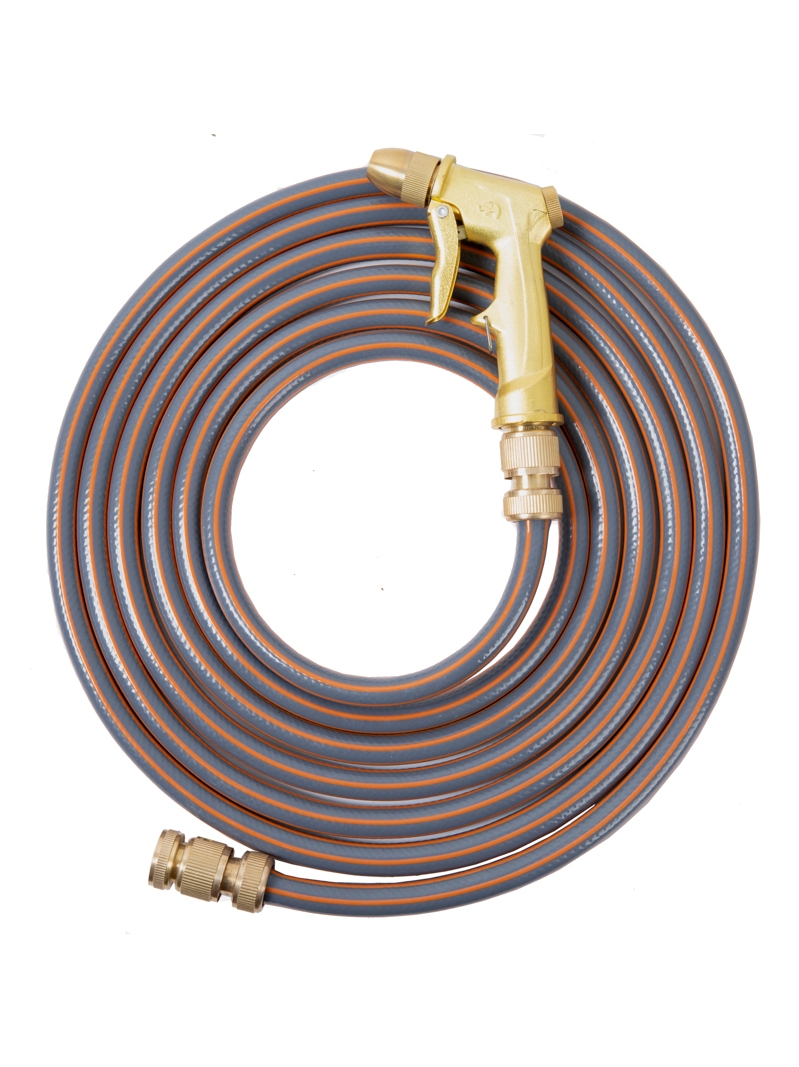 Household multi-functional high-pressure water spray gun explosion-proof sunscreen garden mesh hose brass set watering car wash courtyard
