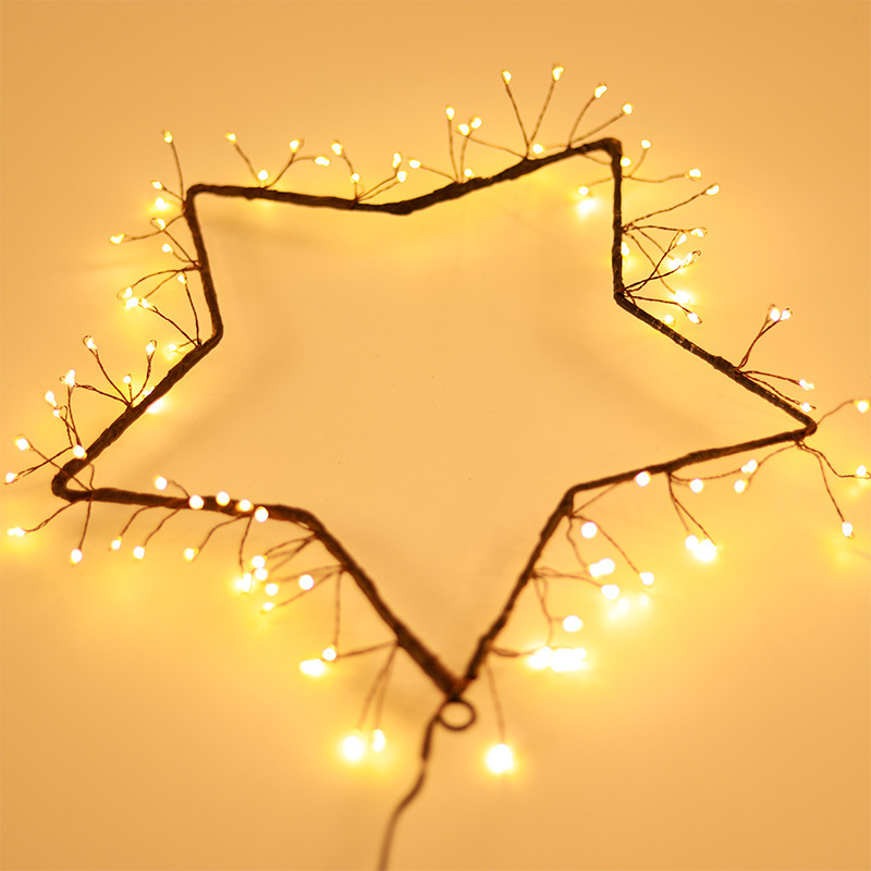 Rice Grain Fireworks Copper Wire Decorative Lights, Snowflake Lights, Christmas Tree Lights, Five-Pointed Star Lights, Home Atmosphere Decorative Lights