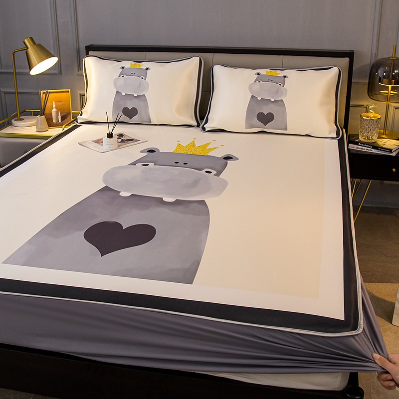 BerHome Romance Summer Washable Folding Ice Silk Cool Mat Full Bag Bed Ogasawara Three Sets 1 5 Home 1 8 Air Conditioning Soft