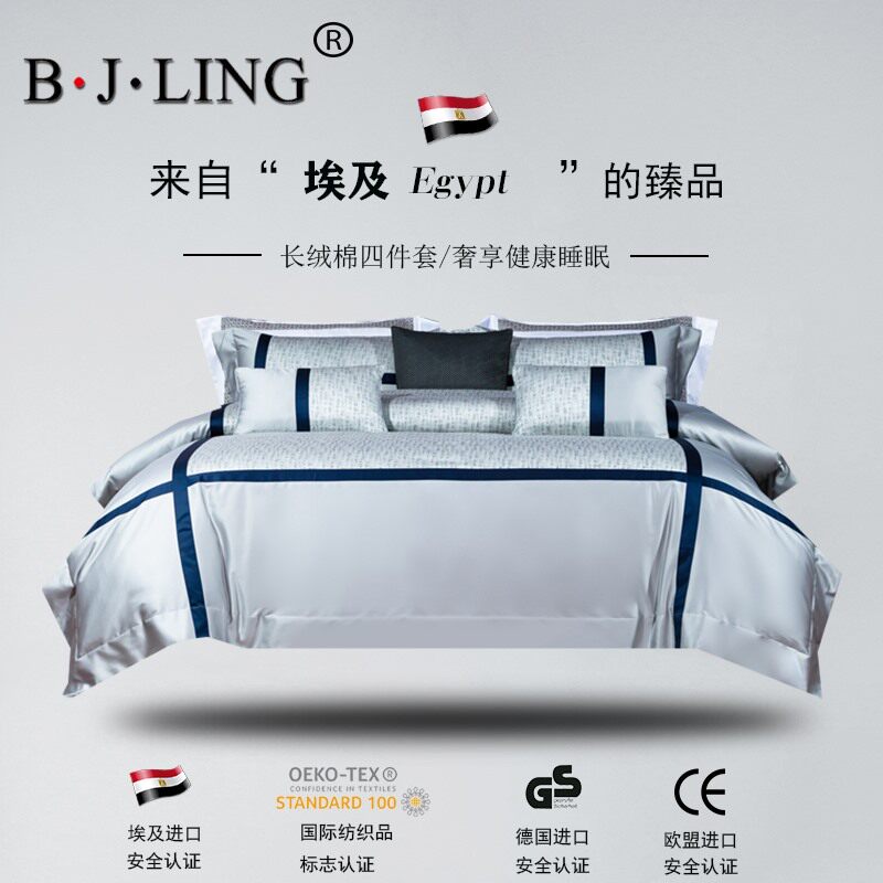 Baijialovers Nordic Wind Long Suede Cotton Beds Bedding Four Pieces Full Cotton Printed Light Lavish Minimalist Sheets Quilt Cover