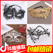 Venice high-end half-face metal diamond masquerade mask cos performance retro style Prince Yuesheng mask