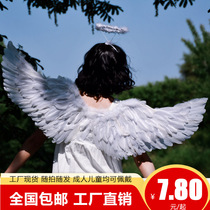 Angel Wings Adult Children Show Feather Swallow Black Demon lolita Bride Flower Wings Props