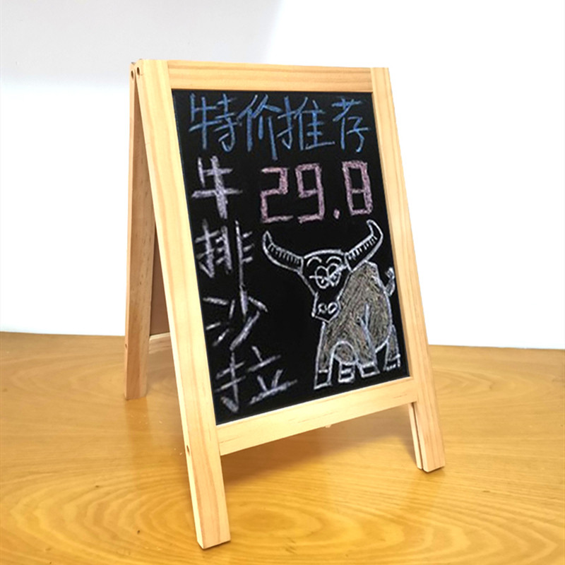 Bar mini stand vertical double-sided black whiteboard shop desktop advertising display board Home message note board