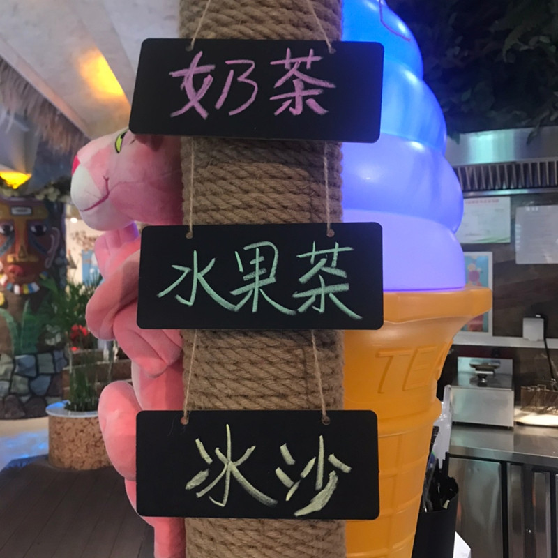 Hanging wood small blackboard milk tea Mini small listed shop Restaurant Advertising Showcases Hanging Wall Menu Price List-Taobao