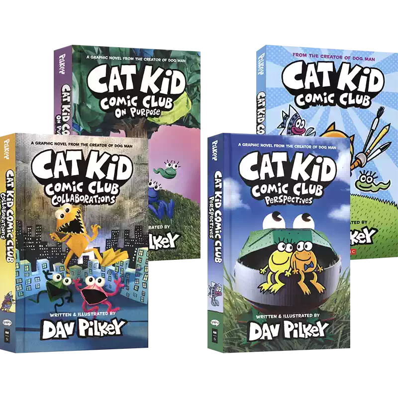 Cat Kid Comic Club英文套書DAV PILKEY漫畫俱樂部1-5冊-Taobao-Tmall