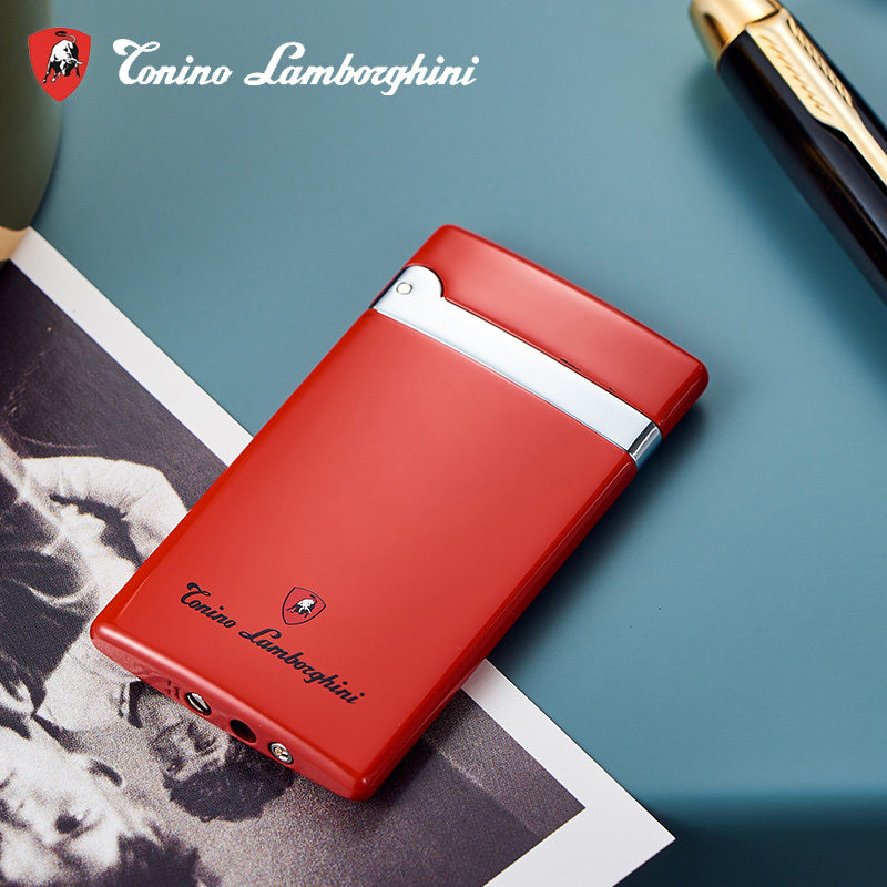 Lamborghini lighter air - proof blue flat flat TTR 040 ultra - thin inflatable portable network red men and women gifts